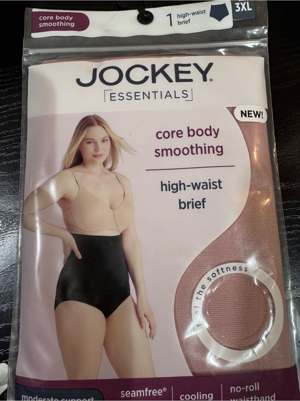 Jockey Essentials High-Waist Core Body Smoothing Brief - Pink 3XL